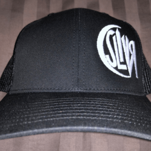 Slivr Cap Black Trucker Style Offset Logo